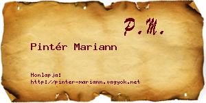 Pintér Mariann névjegykártya