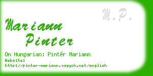 mariann pinter business card